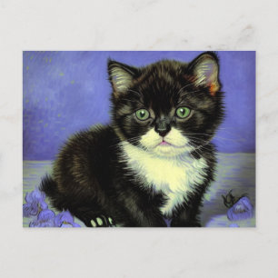 Van Gogh Tuxedo Kitten Helg Vykort