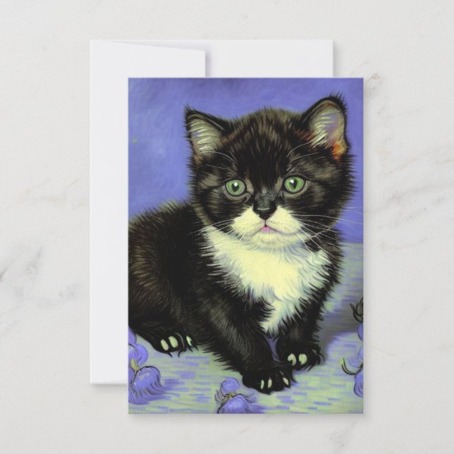 Van Gogh Tuxedo Kitten OSA Kort (Framsida)