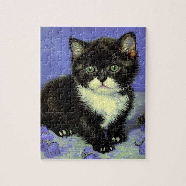 Van Gogh Tuxedo Kitten Pussel (Vertikal)