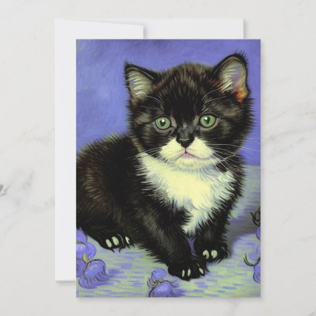 Van Gogh Tuxedo Kitten Spara Datumet (Framsida)