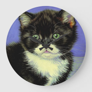 Van Gogh Tuxedo Kitten Stor Klocka