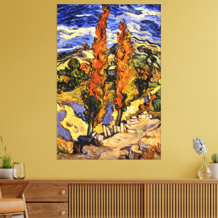 Van Gogh - Två poplars på Backe Canvastryck