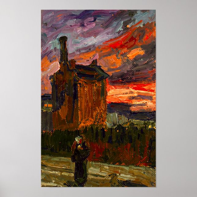 Van Gogh Twilight Before the Storm Montmartre Poster (Framsidan)
