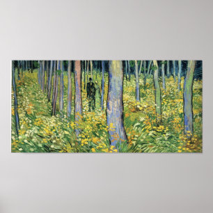 Van Gogh - undervegetation med två figurer Poster