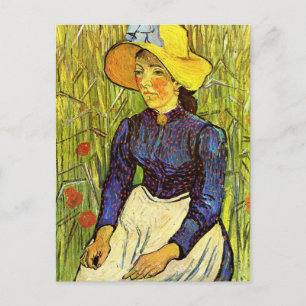 Van Gogh, Ung bondkvinna med halmhatt Vykort