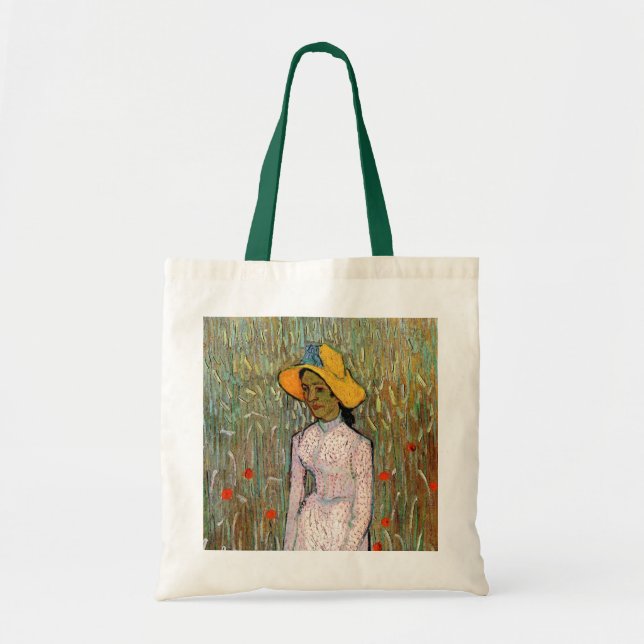 Van Gogh, Ung flicka stående; bakgrund av vete Tygkasse (Framsidan)