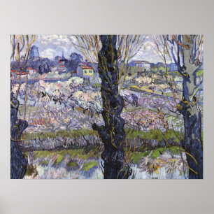 Van Gogh Utsikt över Arles Blommande Fruktträdgård Poster