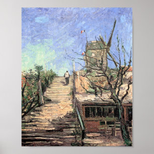 Van Gogh Väderkvarn på Montmartre Poster