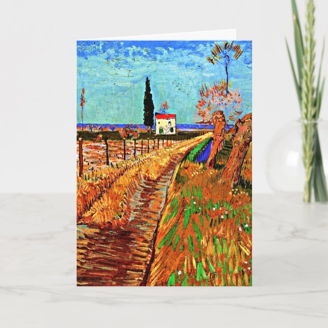 Van Gogh - Väg genom Fält med Willows Kort (Framsida)