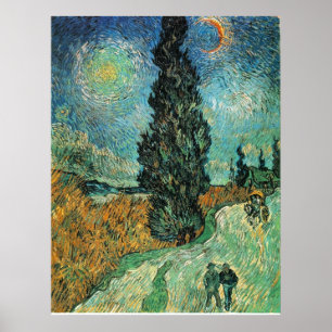 VAN GOGH - VÄG MED CYPRESS OCH STAR POSTER