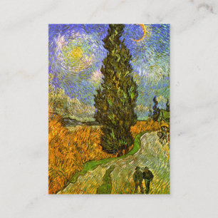 Van Gogh: Väg med Cypress och stjärnan Visitkort