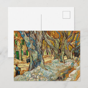 Van Gogh Vägarbetare Höst Plana Träd Konst Vykort