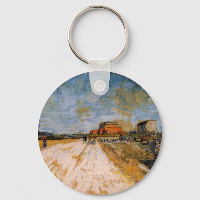Van Gogh Vägen löper bredvid Paris murar Nyckelring (Framsida)