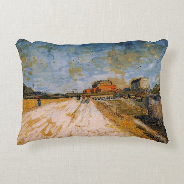 Van Gogh Vägen löper bredvid Parisfästningen Prydnadskudde (Framsidan)