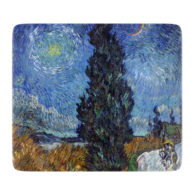 Van Gogh Vägen med cypresser Impressionism (Framsidan)
