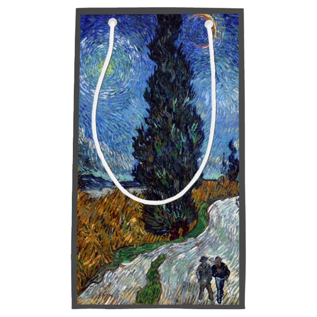 Van Gogh Vägen med Cypressträd Impressionism (Framsidan)