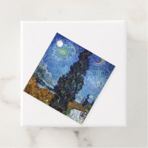 Van Gogh Vägen Med Cypressträd Impressionism Gåvor Etiketter