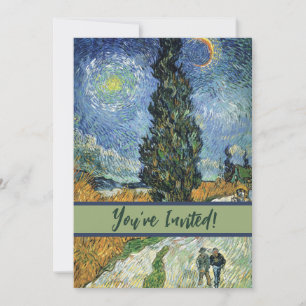 Van Gogh Vägen med Cypressträd Impressionism Inbjudningar