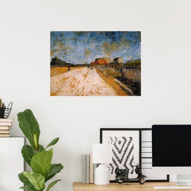 Van Gogh vägen som löper bredvid Paris murar Poster (Hemmakontoret)