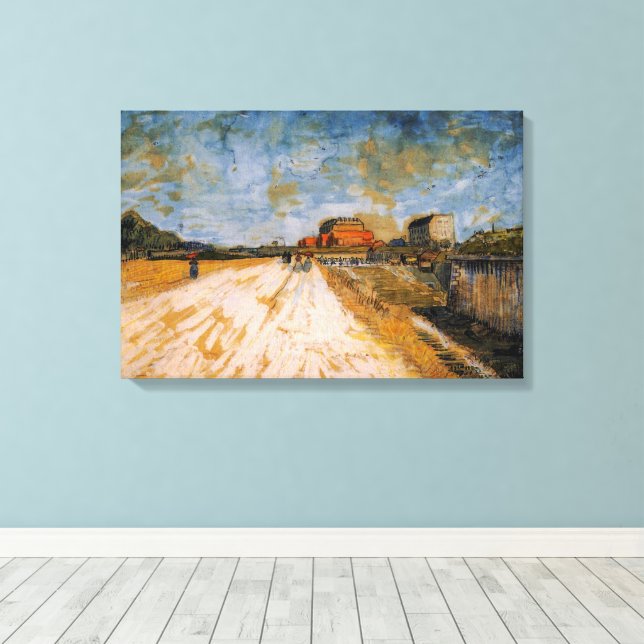 Van Gogh vägen som löper längs Paris murar Canvastryck (Insitu (trägolv))
