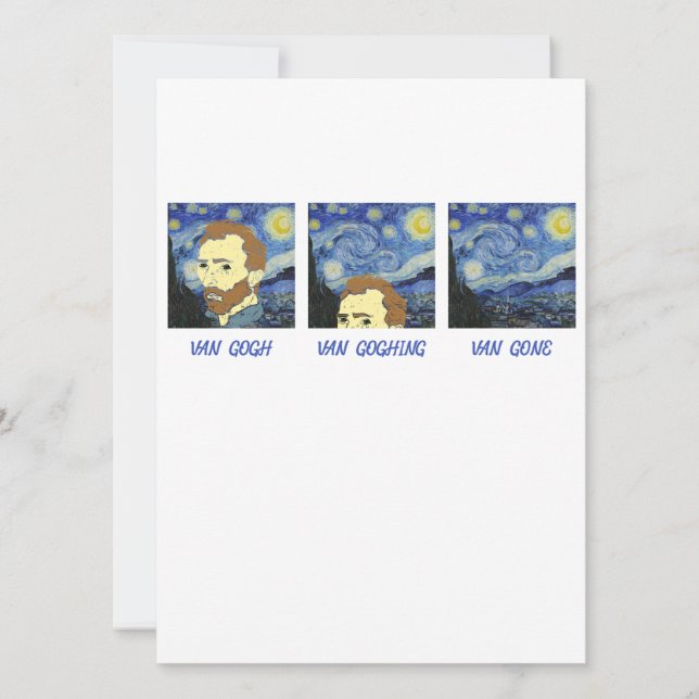 Van Gogh Van Goghing Van Borta Paint Painter Artis Julkort (Framsida)
