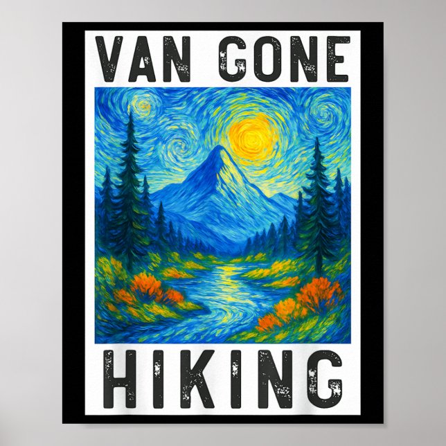 Van Gogh Vandring, Camping Berg Natur, Rolig H Poster (Framsidan)