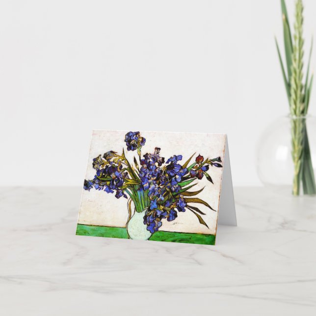 Van Gogh Vas av Irises Note Card Kort (Framsida)