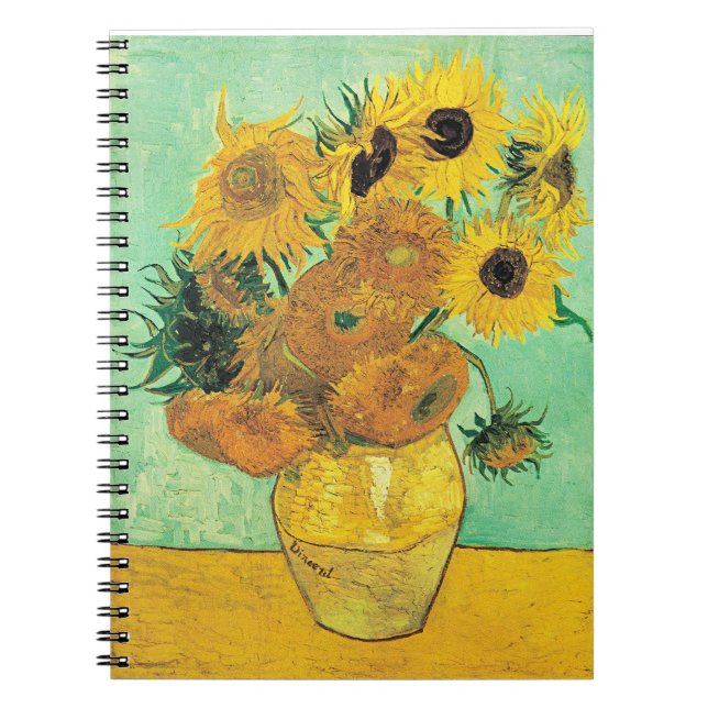 Van Gogh - Vas med 12 solrosor Anteckningsbok (Framsidan)