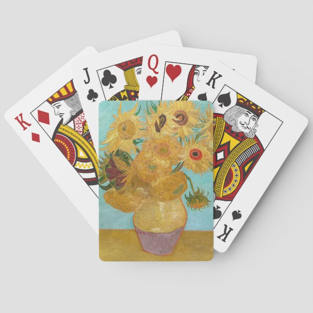 Van Gogh - Vas med 12 solrosor Casinokort (Baksidan)