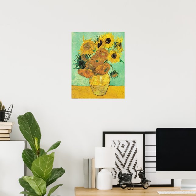 Van Gogh - Vas med 12 solrosor Poster (Hemmakontoret)