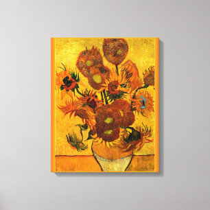 Van Gogh - Vas med 15 solblommor Canvastryck