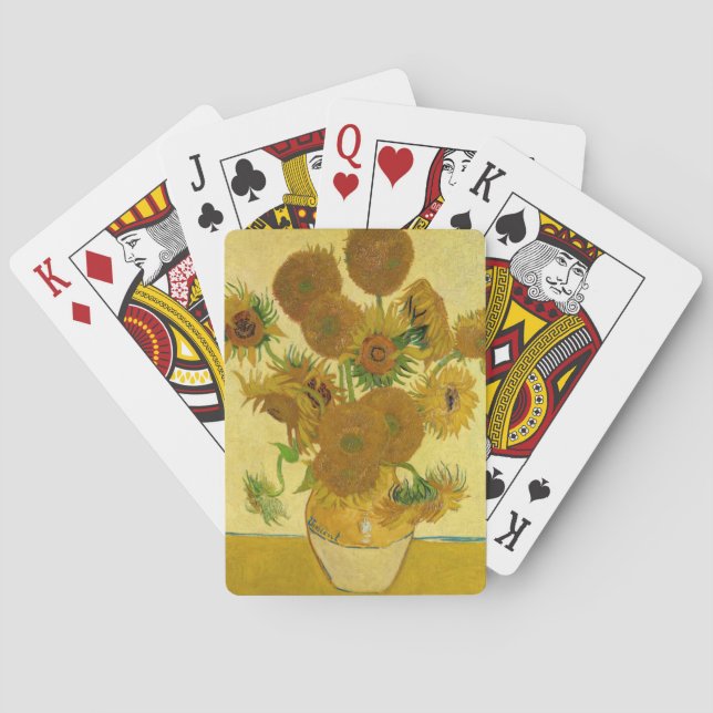 Van Gogh - Vas med 15 solrosor Casinokort (Baksidan)