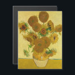 Van Gogh - Vas med 15 solrosor Magnetiskt kort<br><div class="desc">Vas med 15 solrosor / Vas avec quinze tournesols - Vincent Van Gogh,  augusti 1888 - Sunblommor 1888 fouth,  version (F454)</div>