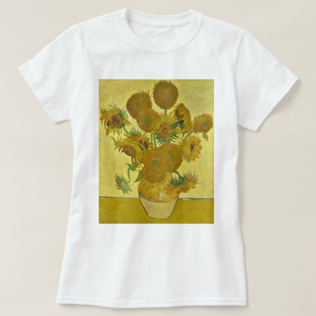 Van Gogh Vas med 15 sunnblommor GalleryHD T Shirt (Design framsida)
