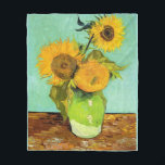 Van Gogh, Vas med 3 solblommor Fleecefilt<br><div class="desc">Vincent van Goghs berömd,  Vas med tre solblommor</div>