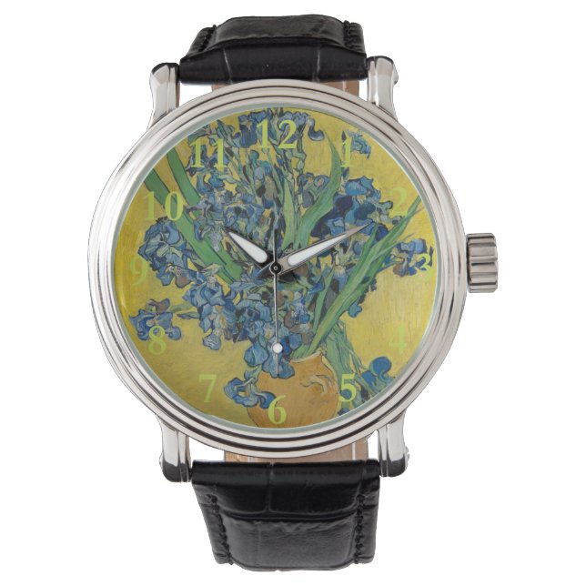 Van Gogh Vas med Iris Klassisk Impressionism Armbandsur (Framsida)