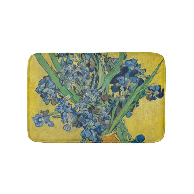 Van Gogh Vas med Iris Klassisk Impressionism Badrumsmatta (Framsidan)