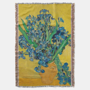 Van Gogh Vas med Iris Klassisk Impressionism Filt