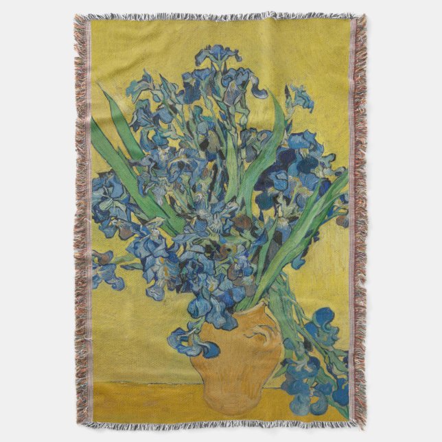 Van Gogh Vas med Iris Klassisk Impressionism Filt (Framsidan Vertikal)