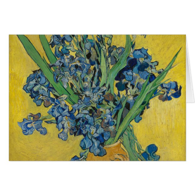 Van Gogh Vas med Iris Klassisk Impressionism Hälsningskort (Framsidan Horizontal)