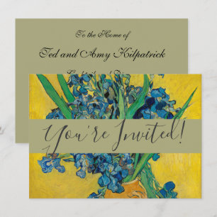Van Gogh Vas med Iris Klassisk Impressionism Inbjudningar
