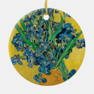 Van Gogh Vas med Iris Klassisk Impressionism Julgransprydnad Keramik