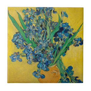 Van Gogh Vas med Iris Klassisk Impressionism Kakelplatta