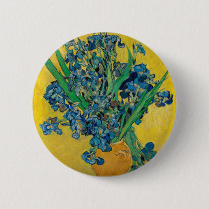 Van Gogh Vas med Iris Klassisk Impressionism Knapp