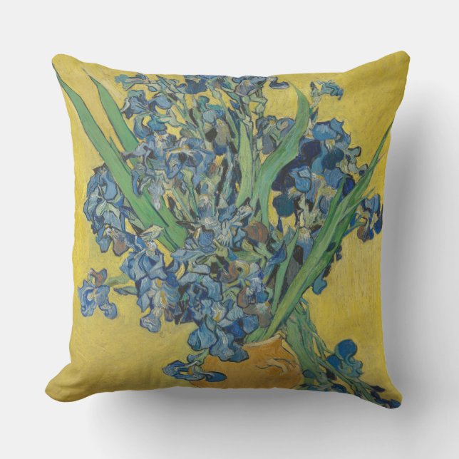 Van Gogh Vas med Iris Klassisk Impressionism Kudde (Framsida)