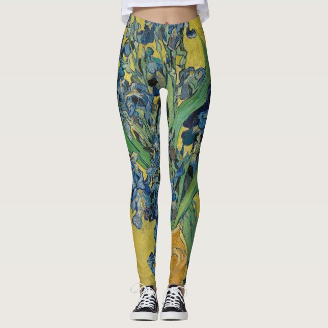 Van Gogh Vas med Iris Klassisk Impressionism Leggings (Framsida)