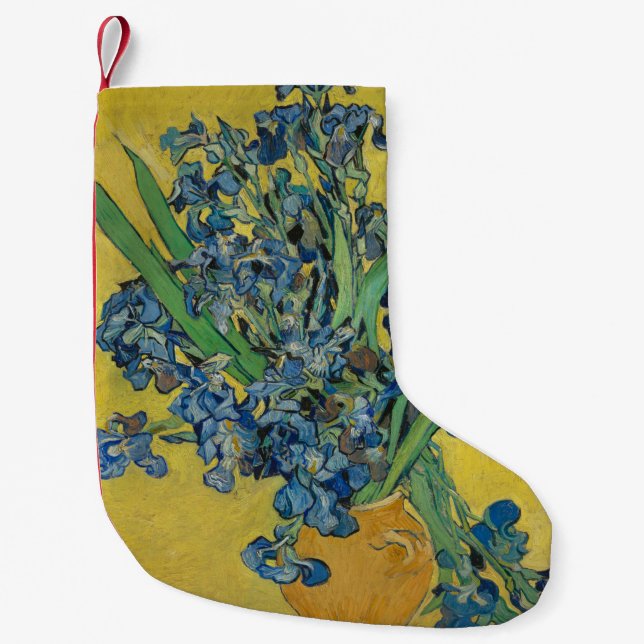 Van Gogh Vas med Iris Klassisk Impressionism Liten Julstrumpa (Framsidan)