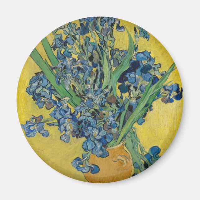Van Gogh Vas med Iris Klassisk Impressionism Magnet (Framsidan)