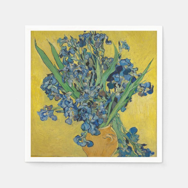 Van Gogh Vas med Iris Klassisk Impressionism Pappersservett (Framsidan)