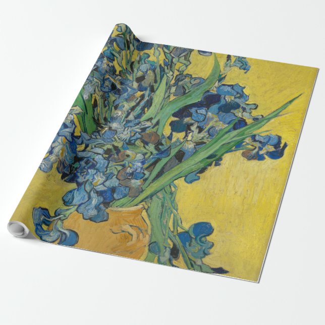 Van Gogh Vas med Iris Klassisk Impressionism Presentpapper (Utrullad)